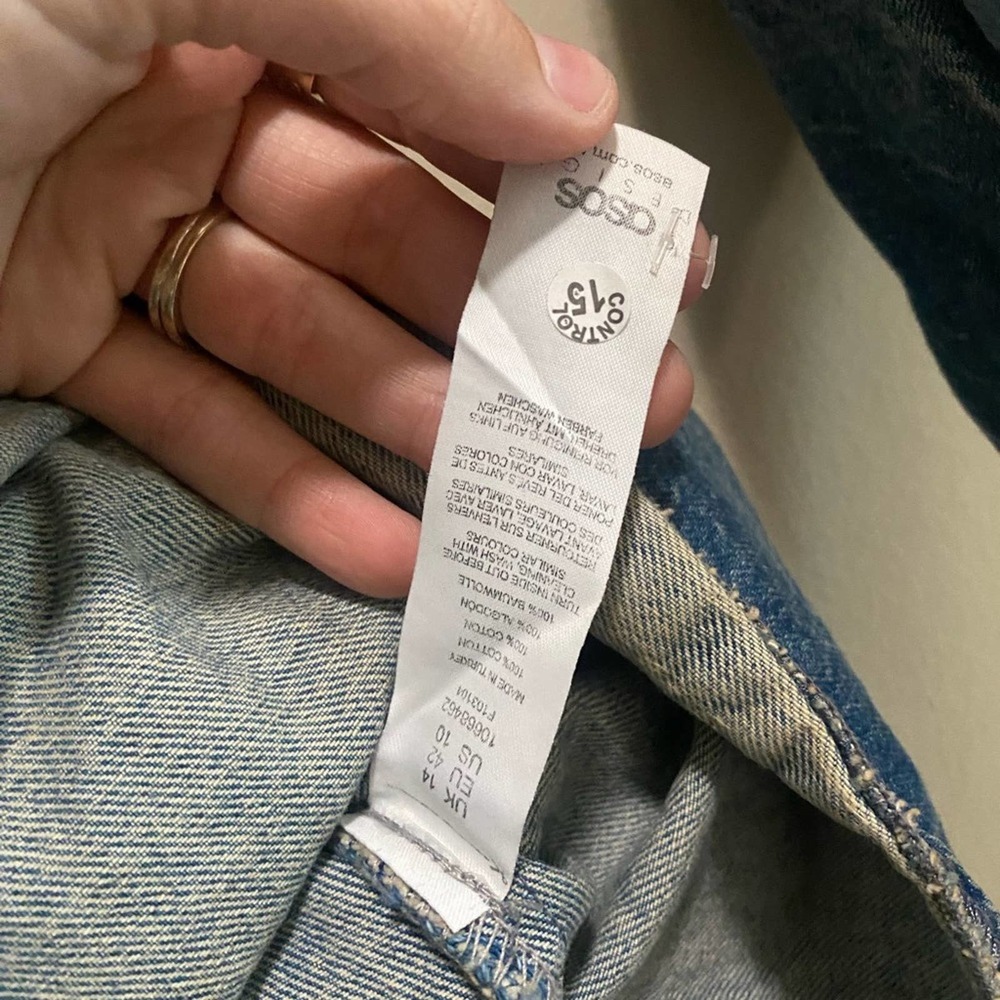 ASOS Denim Button Up Long Sleeve Dress Size 10P - Picture 11 of 11